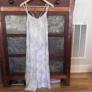 Aerie Tie Dye Strappy Dress Light Modal Fabric Slit Sides Vacation Beach
